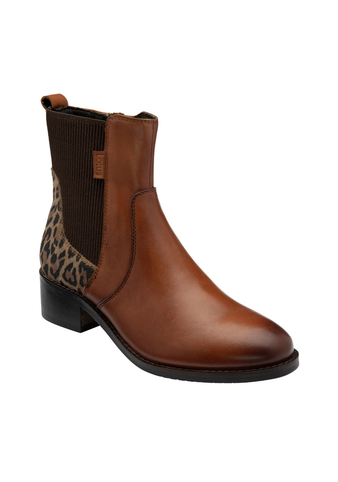 Lotus Lindley Ankle Boot - Tan/leopard 1 Shaws Department Stores