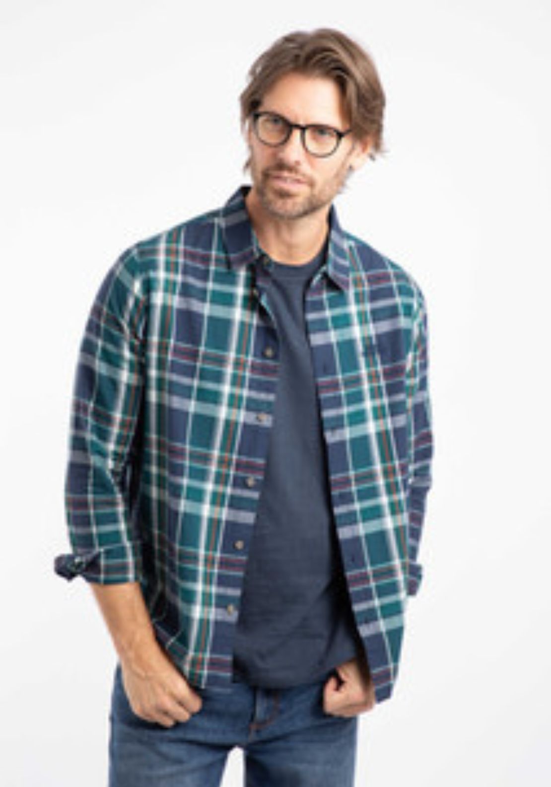 Weird Fish Lando Check Shirt - Blue 1 Shaws Department Stores