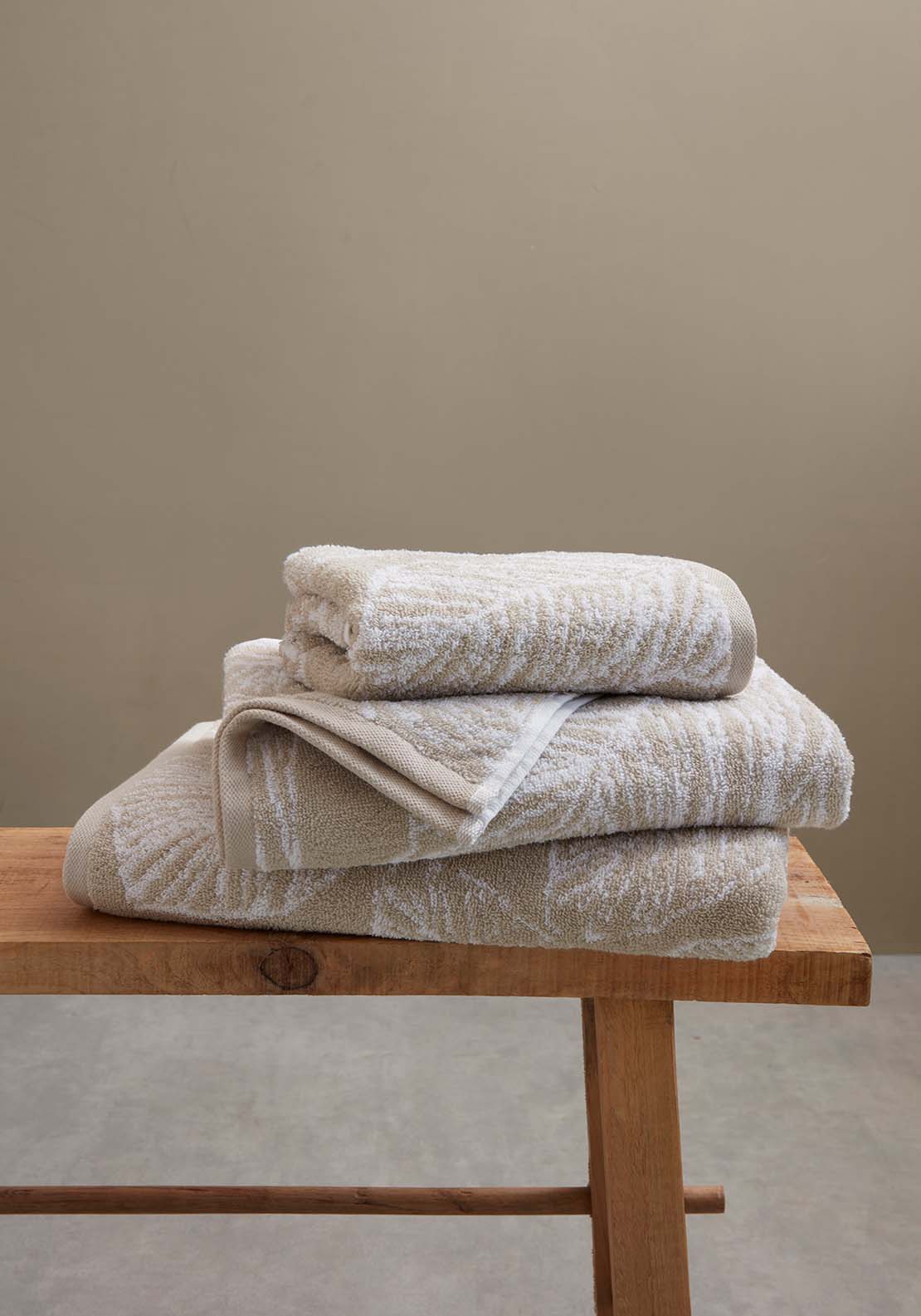 The Home Collection Hand Towel Leaf - Natural 1 Shaws Department Stores