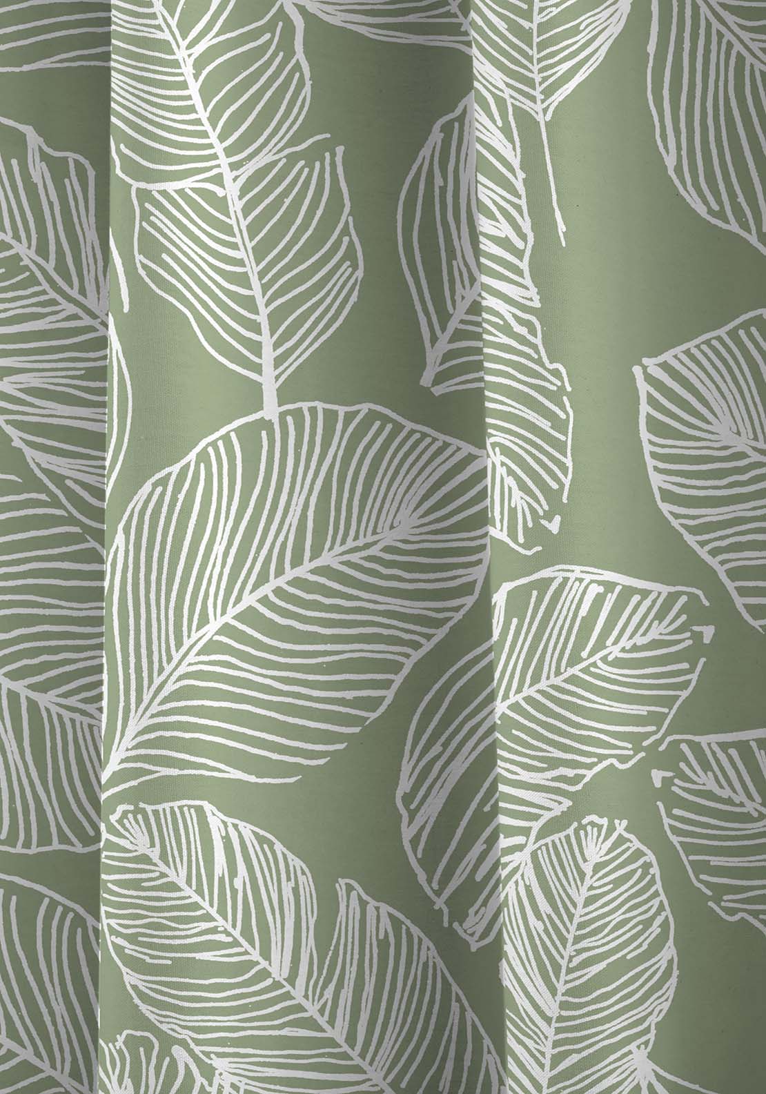 The Home Collection Leaf Ready Made Curtains - Green 3 Shaws Department Stores