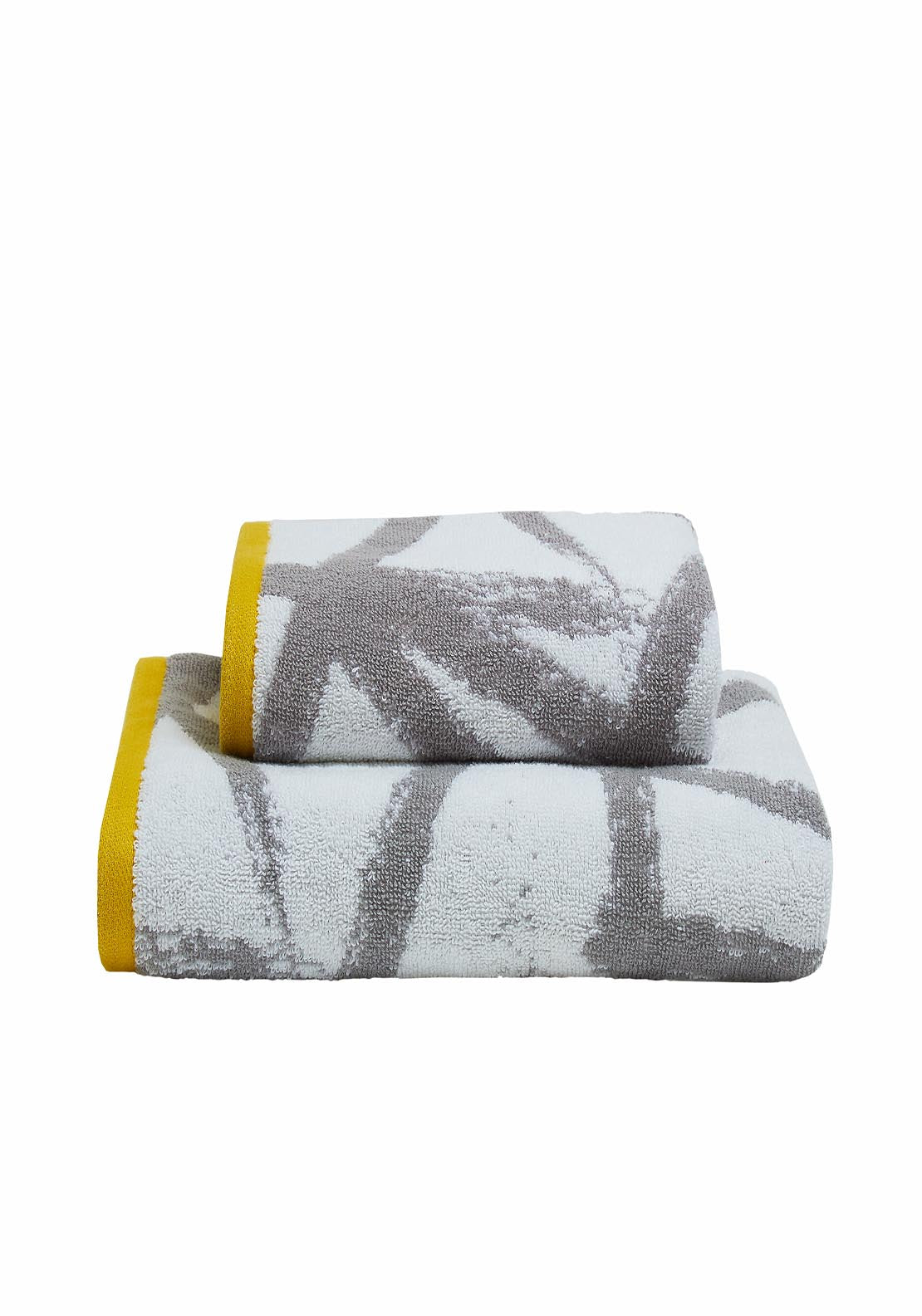 The Home Collection Leda Hand Towel - Grey & Ochre - Grey / Ochre 3 Shaws Department Stores