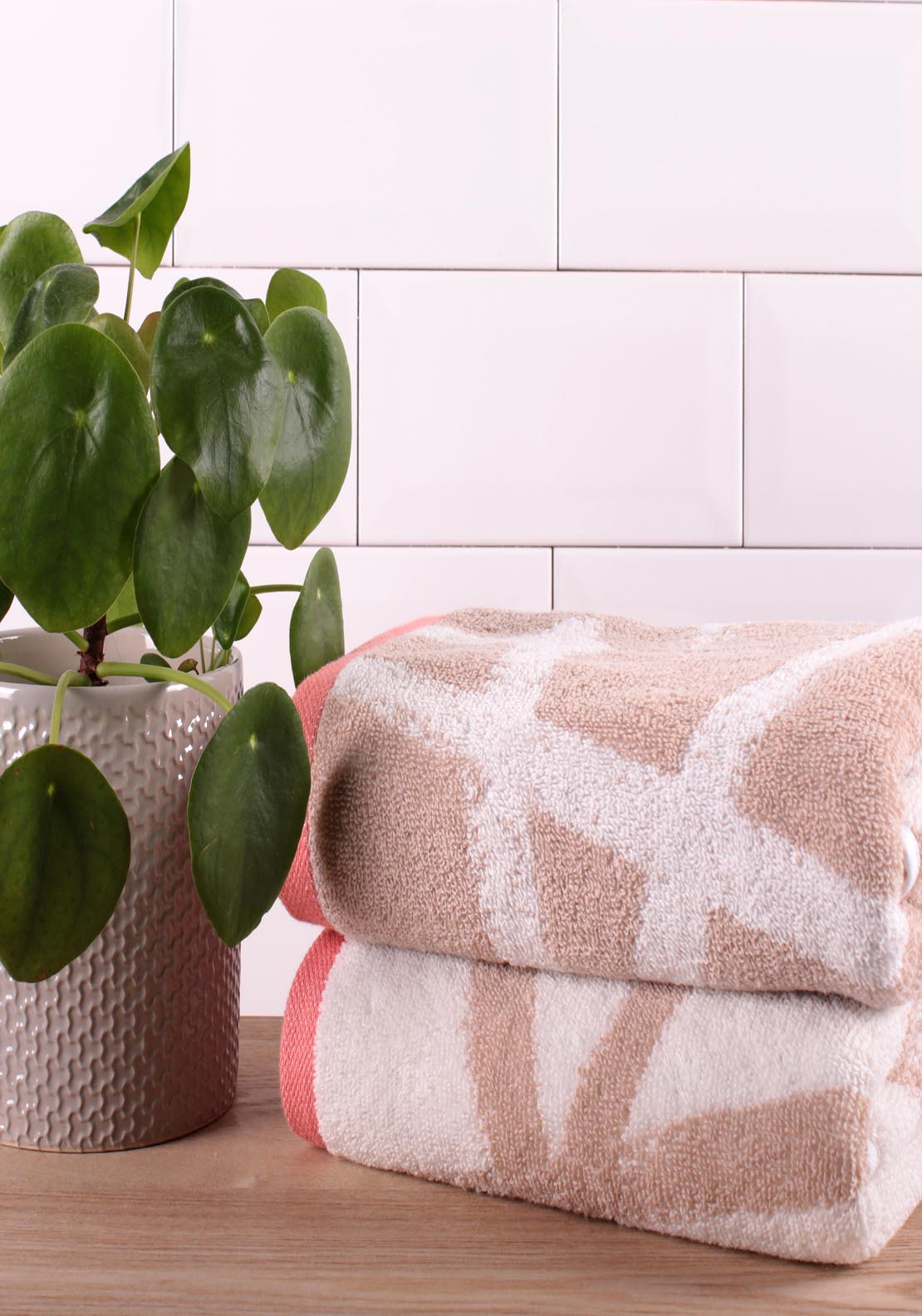 The Home Collection Leda Hand Towel - Natural Coral 1 Shaws Department Stores