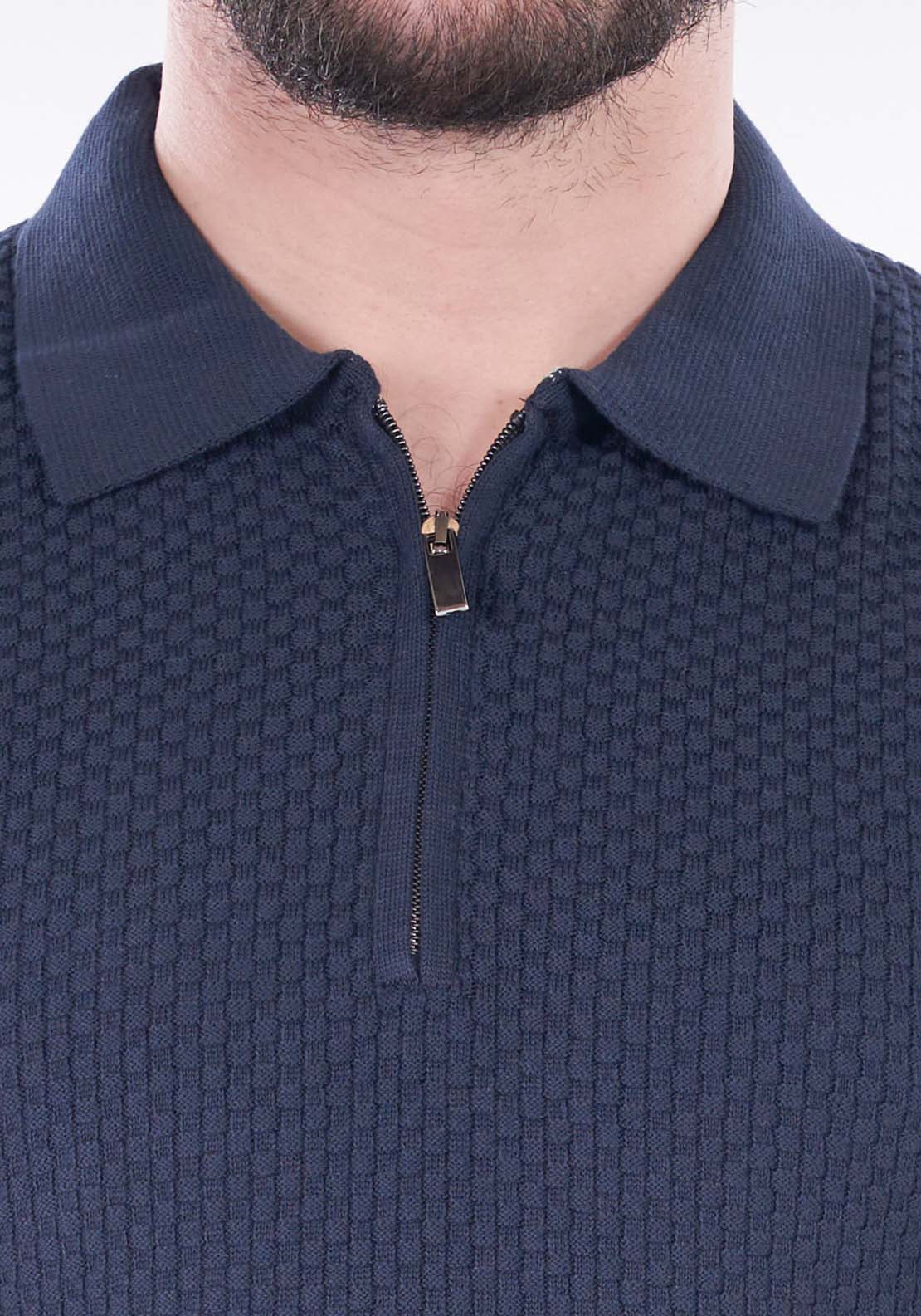 Mineral Lexis Short Sleeve Polo Knit - Navy 2 Shaws Department Stores