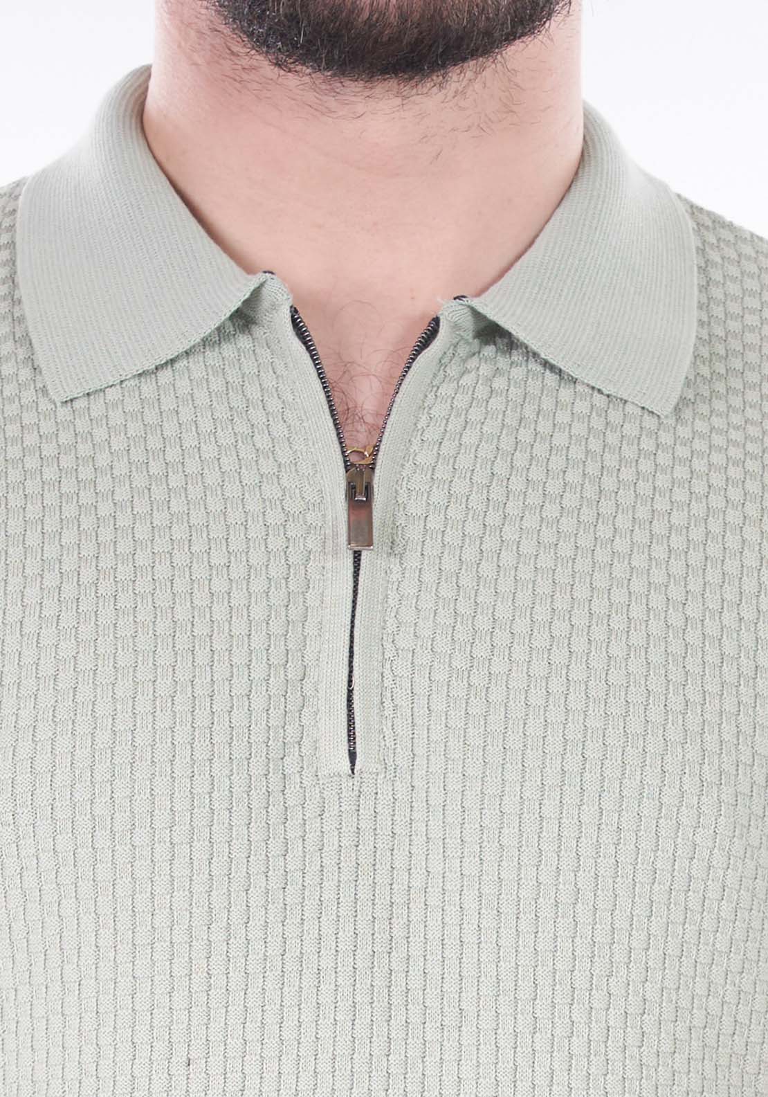Mineral Lexis Short Sleeve Polo Knit - Sage 2 Shaws Department Stores