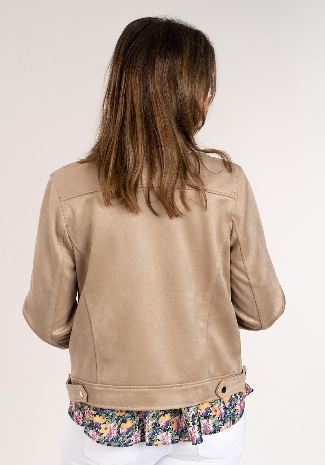 Naoise Faux Suede Jacket - Sand 4 Shaws Department Stores