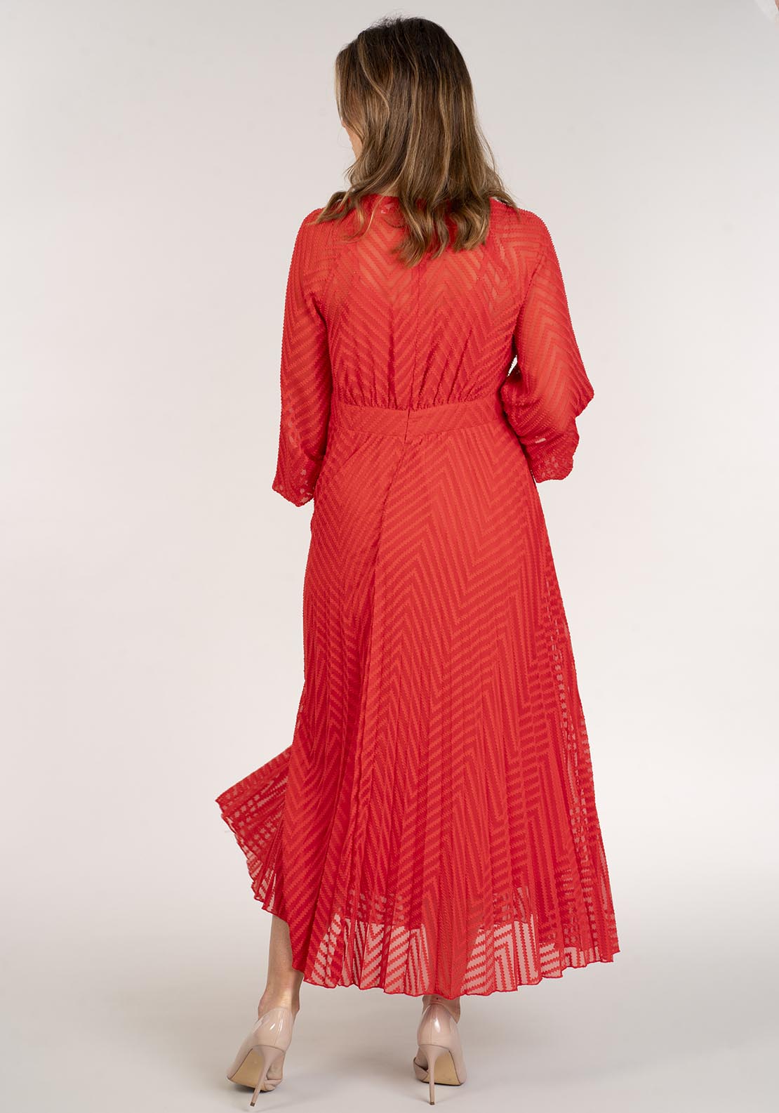 Naoise Textured Dress Long Sleeve - Orange 6 Shaws Department Stores