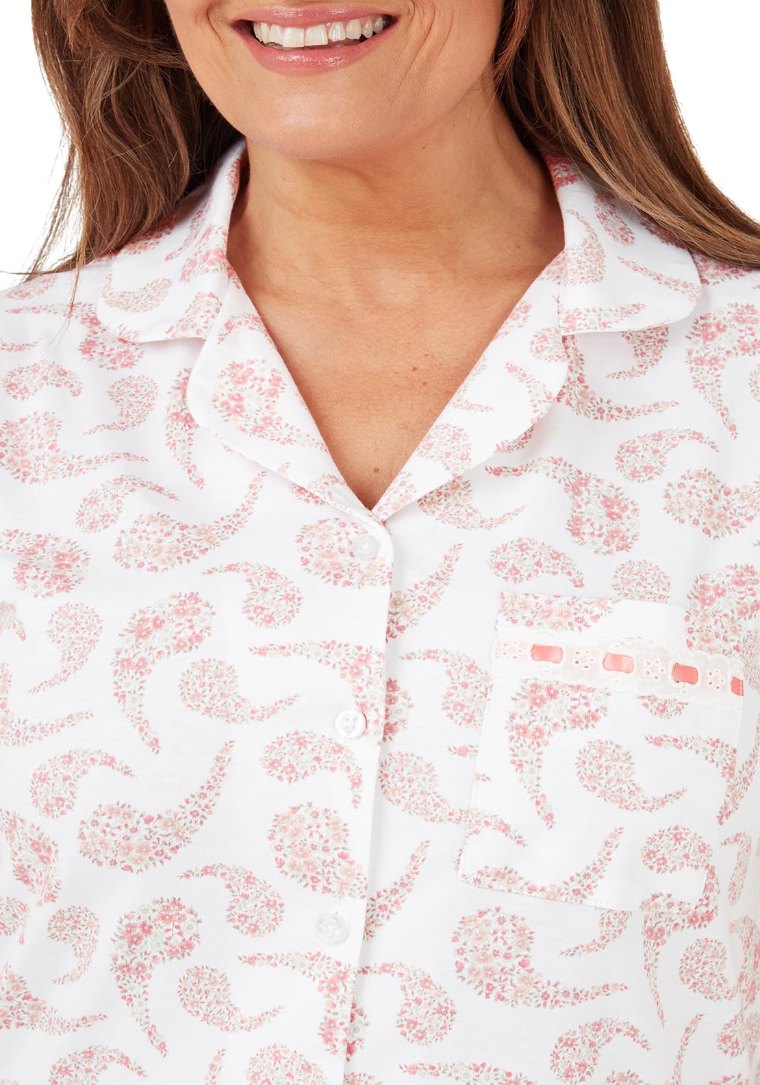 Marlon Paisely Cotton Pyjama 100% cotton - Pink 5 Shaws Department Stores