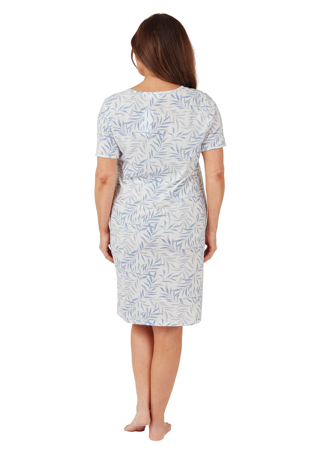 Marlon Palm Jersey Nightshirt - Blue 3 Shaws Department Stores