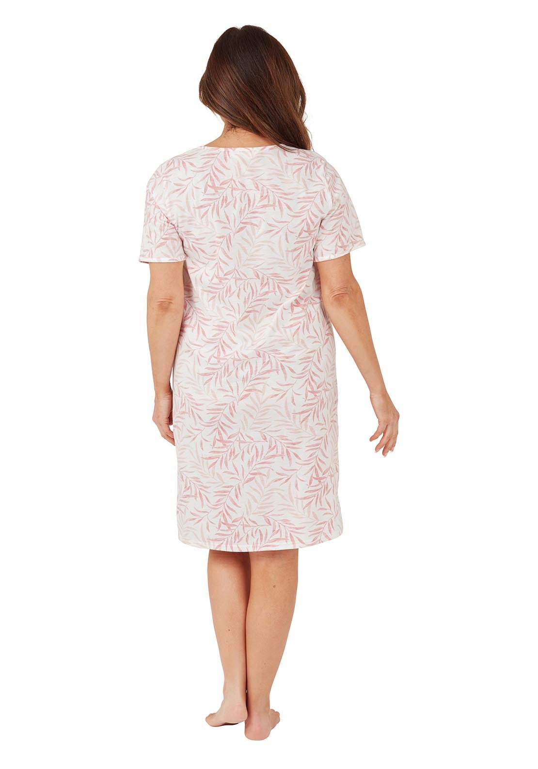 Marlon Palm Jersey Nightshirt - Pink 3 Shaws Department Stores