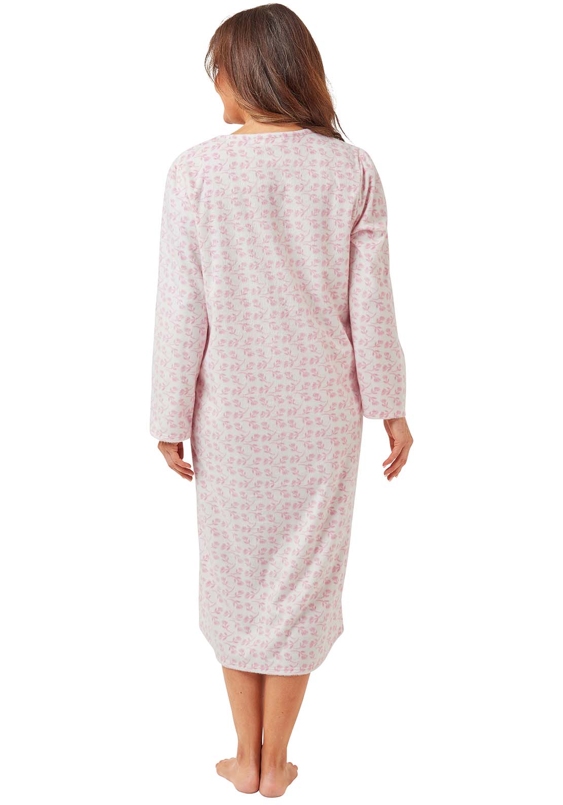 Marlon Printed Fleece Nightdress - Pink 2 Shaws Department Stores