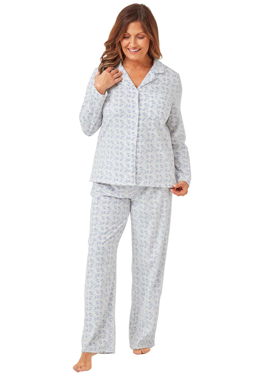 Marlon Printed Fleece Pyjama - Blue 4 Shaws Department Stores