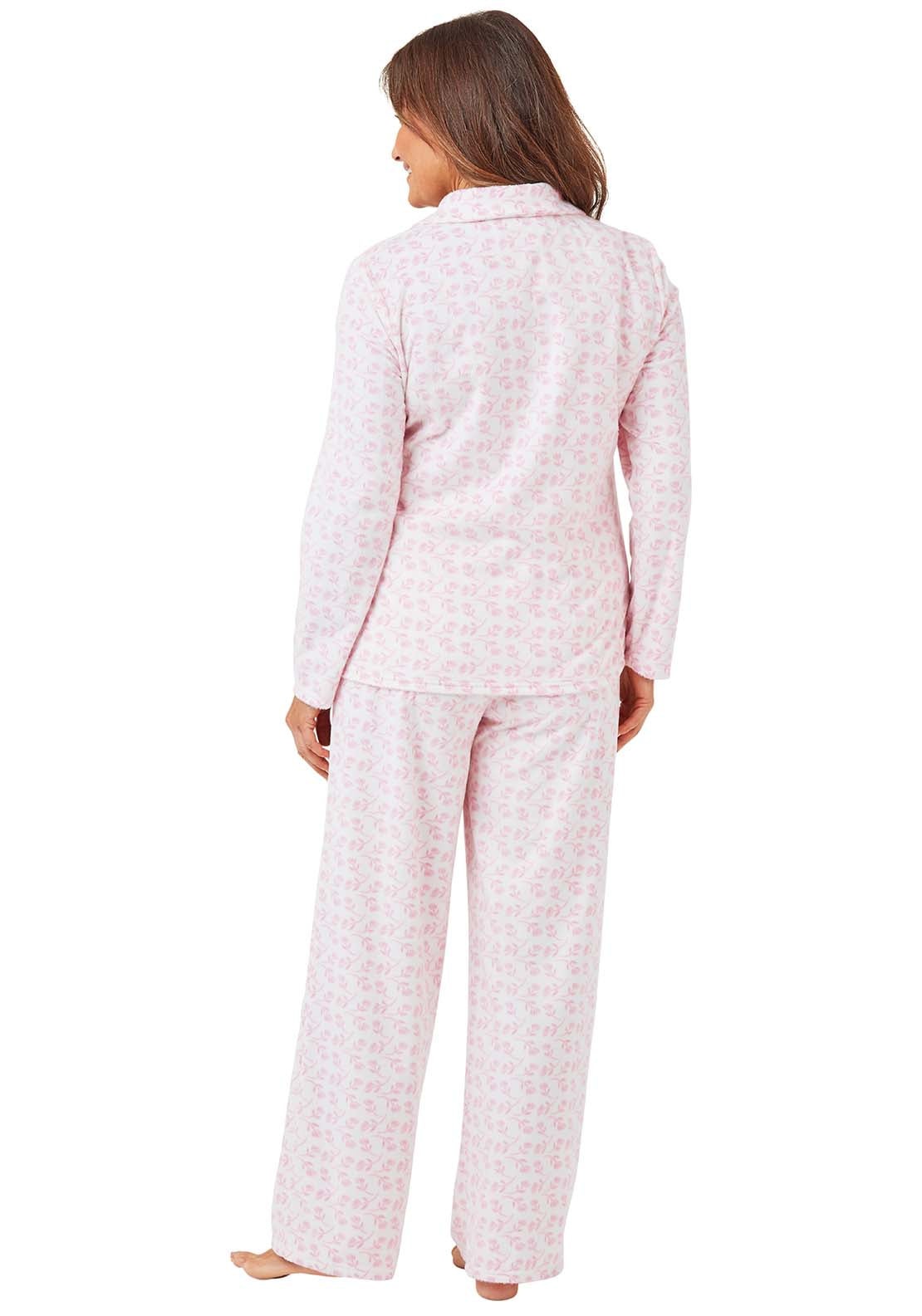 Marlon Printed Fleece Pyjama - Pink 2 Shaws Department Stores