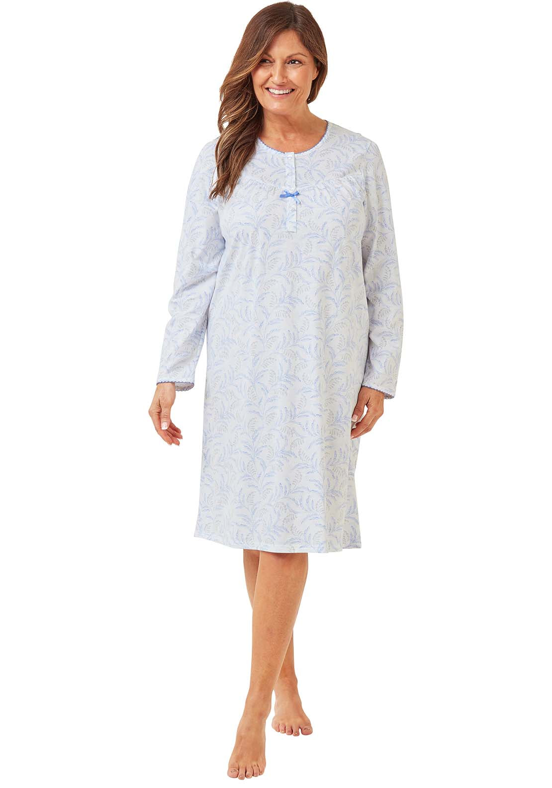 Marlon Floral Trail Nightdress - Blue 1 Shaws Department Stores