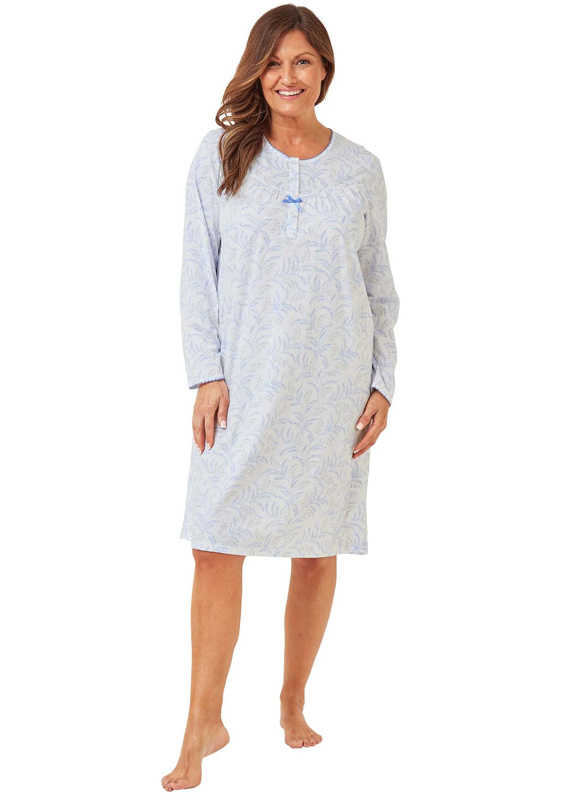 Marlon Floral Trail Nightdress - Blue 4 Shaws Department Stores