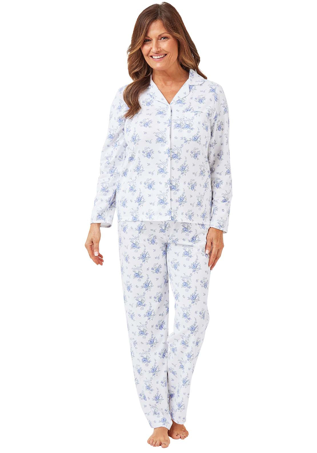 Marlon Floral Revere Pyjama - Blue 1 Shaws Department Stores