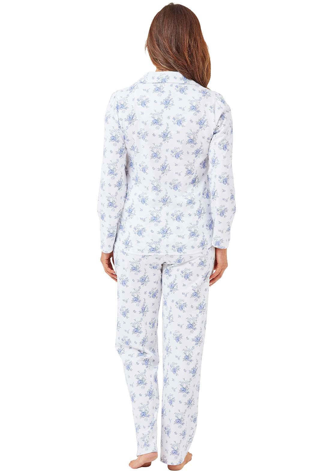 Marlon Floral Revere Pyjama - Blue 3 Shaws Department Stores