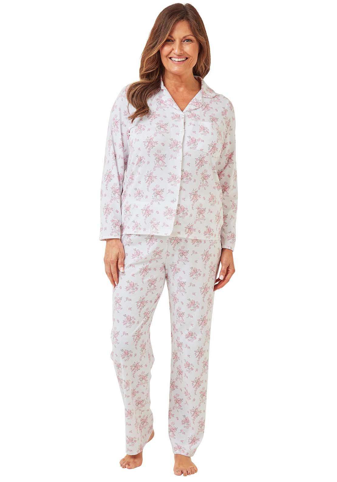 Marlon Floral Revere Pyjama - Pink 4 Shaws Department Stores