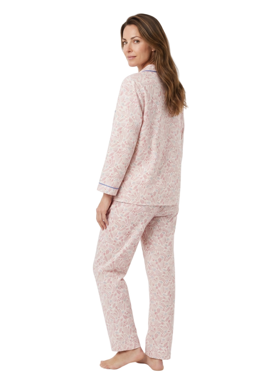 Elenor Wincey Pyjama Set - Pink