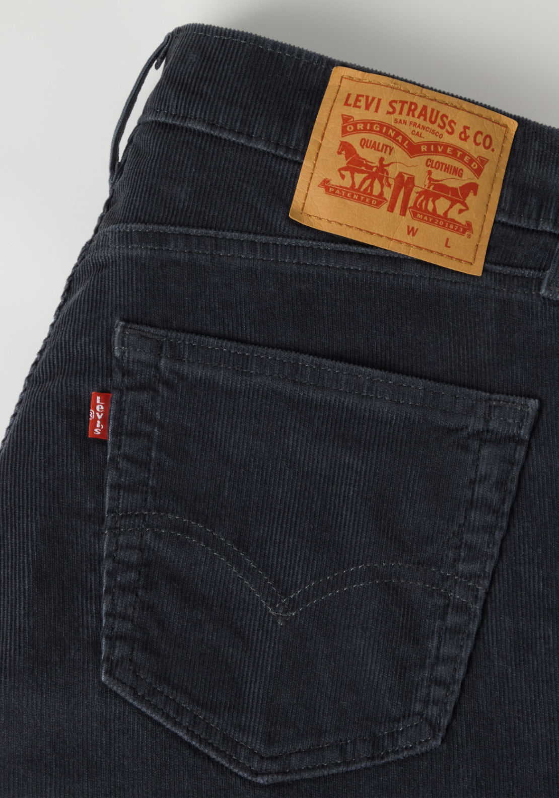 Levis 511 Slim Ebony Cord Trousers - Black 5 Shaws Department Stores