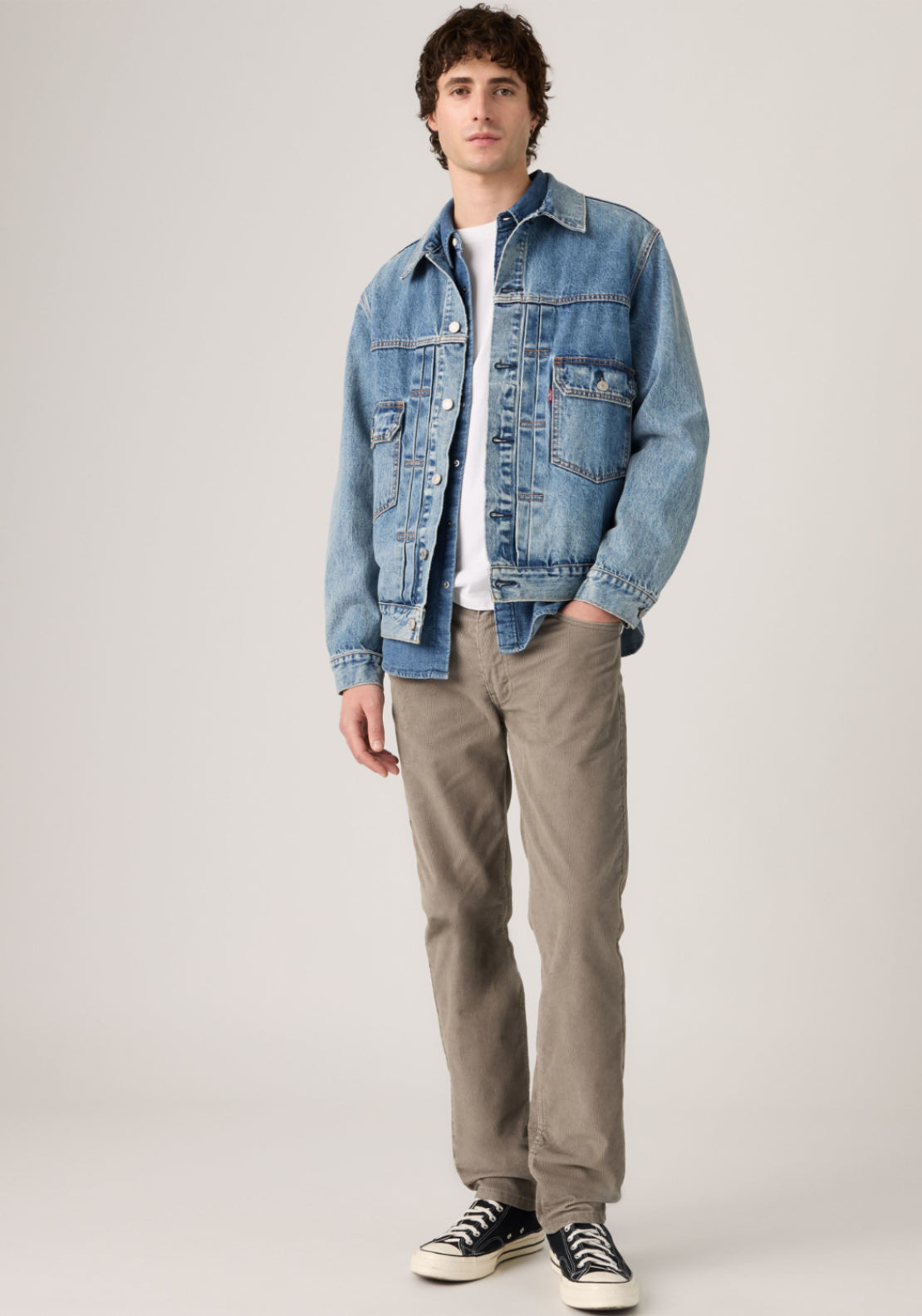 Levis 511 Slim Smokey Taupe Cord Trousers - Neutral 6 Shaws Department Stores