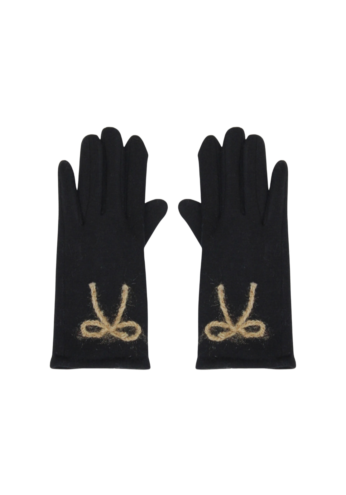 Bow Detail Gloves - Black