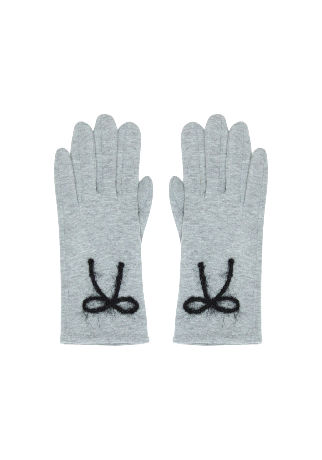 Bow Detail Gloves - Grey