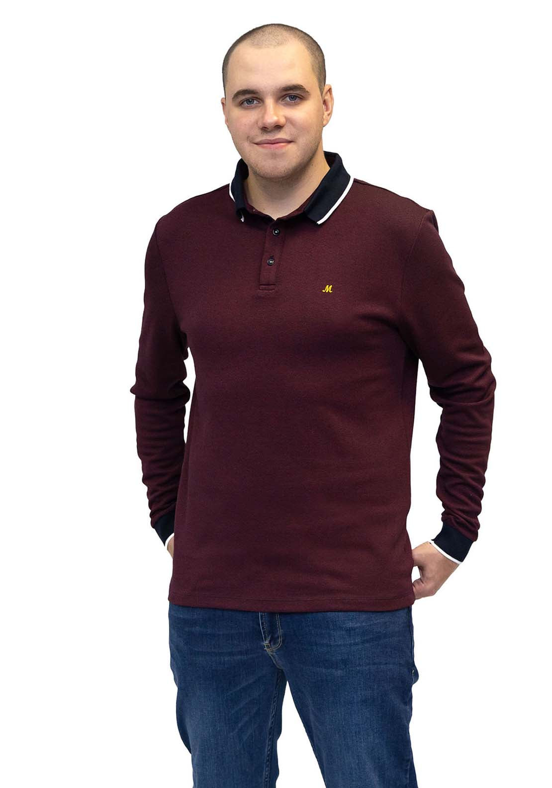 Mineral Leroy Long Sleeve Polo - Red 2 Shaws Department Stores