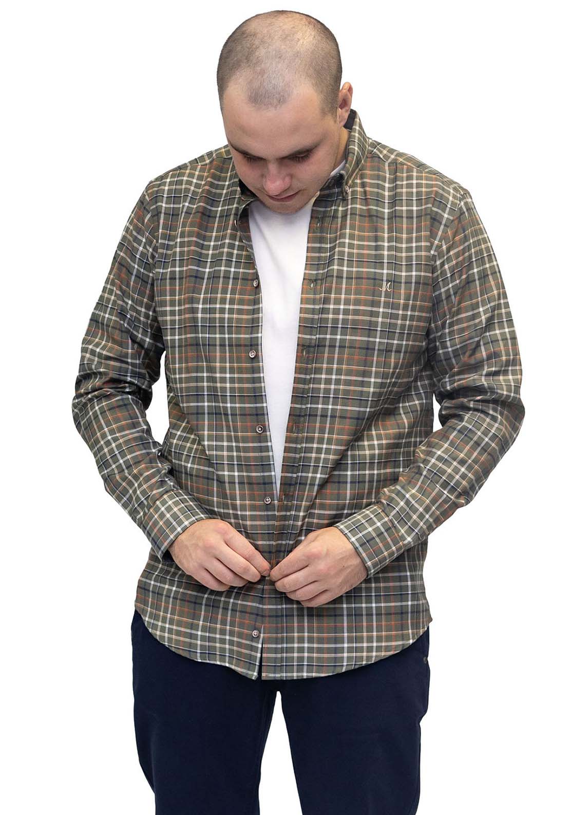 Mineral Justin Check Shirt - Green Check 3 Shaws Department Stores