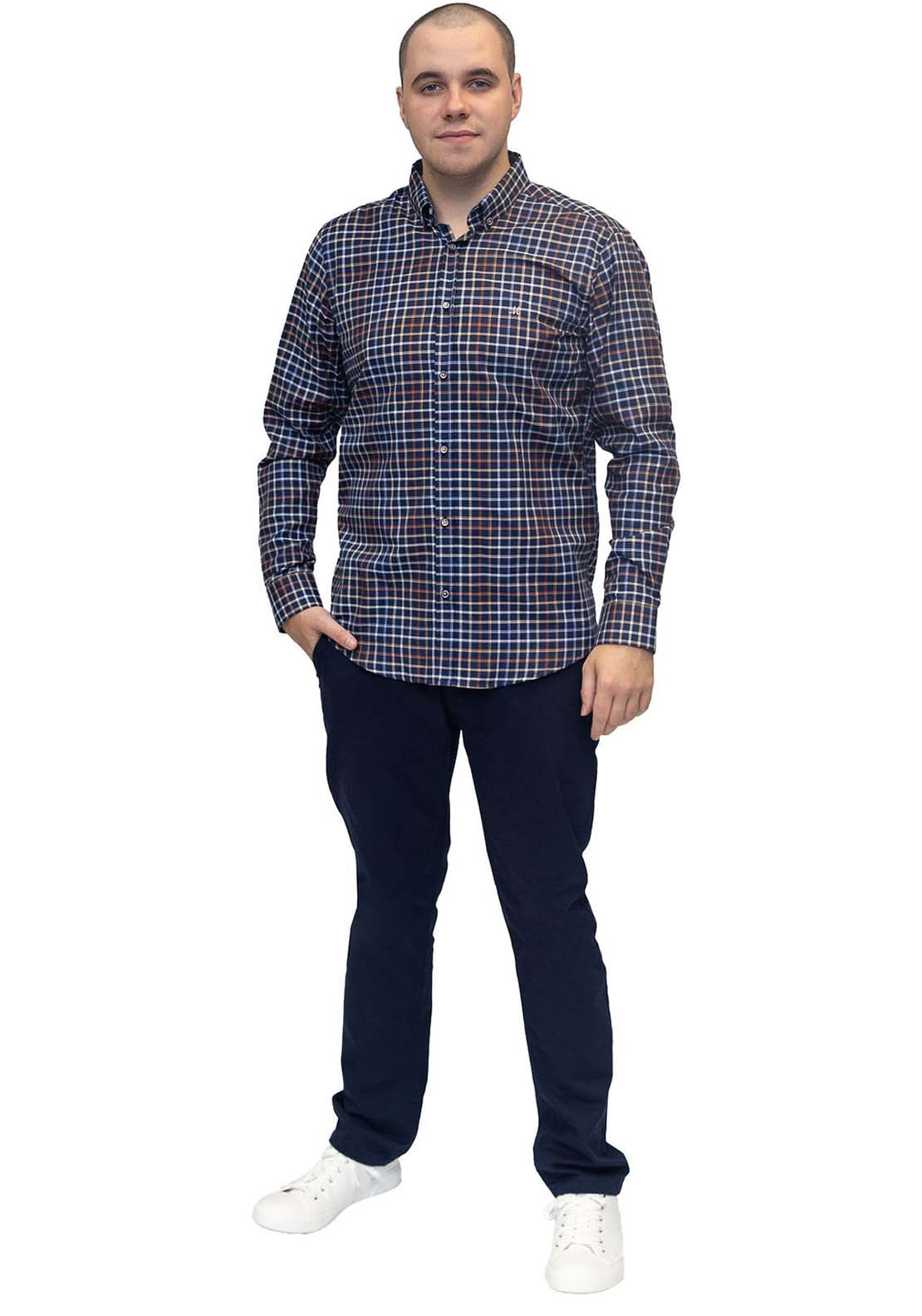 Mineral Justin Check Shirt - Navy 4 Shaws Department Stores