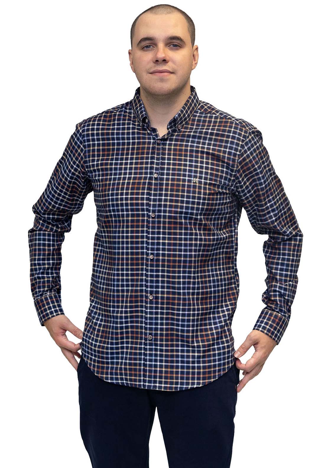 Mineral Justin Check Shirt - Navy 2 Shaws Department Stores