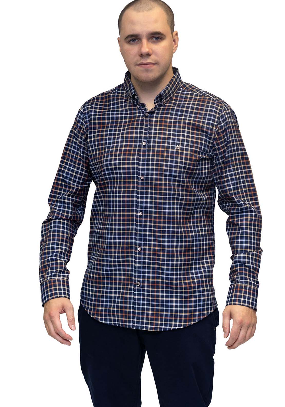 Mineral Justin Check Shirt - Navy 3 Shaws Department Stores