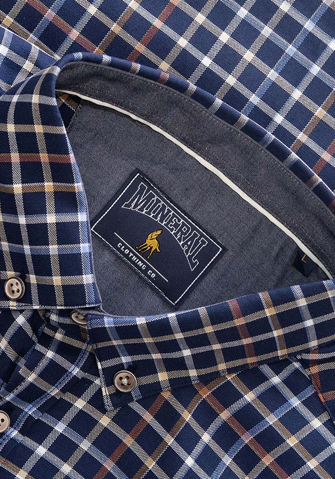 Mineral Justin Check Shirt - Navy 8 Shaws Department Stores