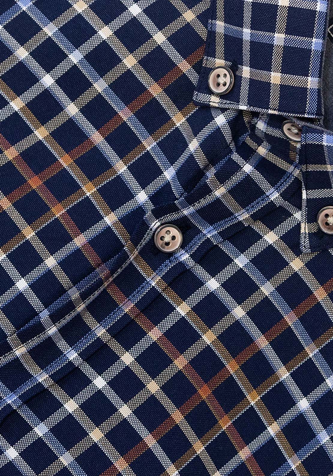 Mineral Justin Check Shirt - Navy 7 Shaws Department Stores