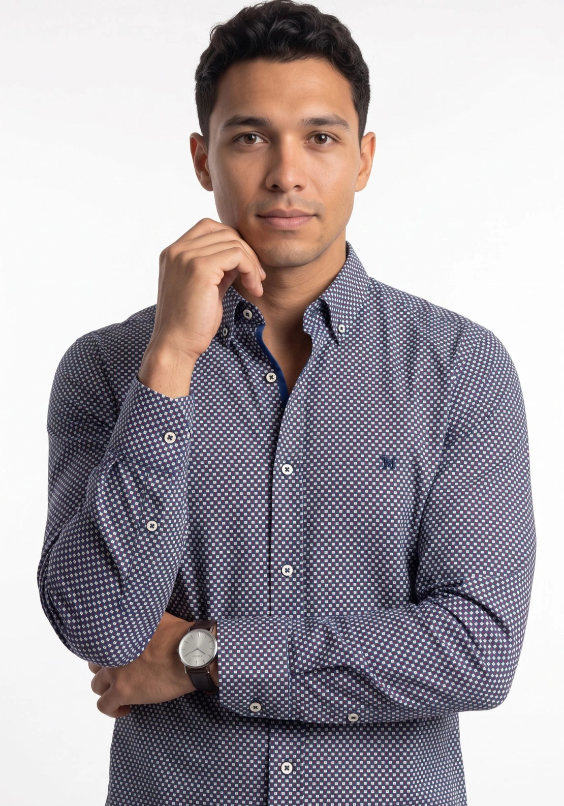Mineral Perez Print Shirt - Navy 1 Shaws Department Stores
