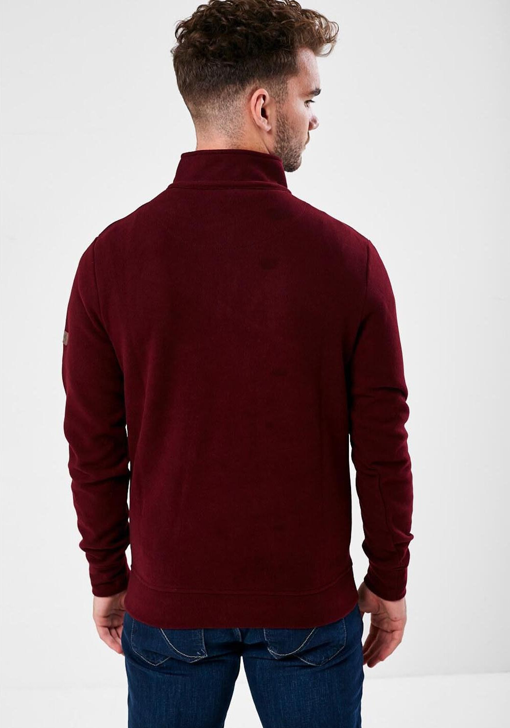Mineral Kentucky Half Zip Ribbed Top - Red 2 Shaws Department Stores