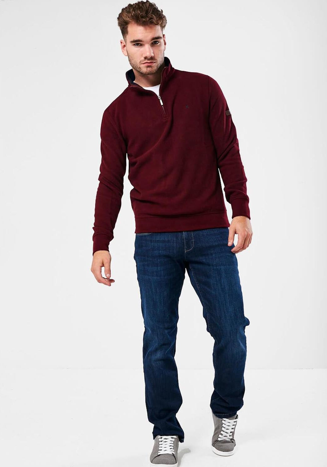 Mineral Kentucky Half Zip Ribbed Top - Red 4 Shaws Department Stores