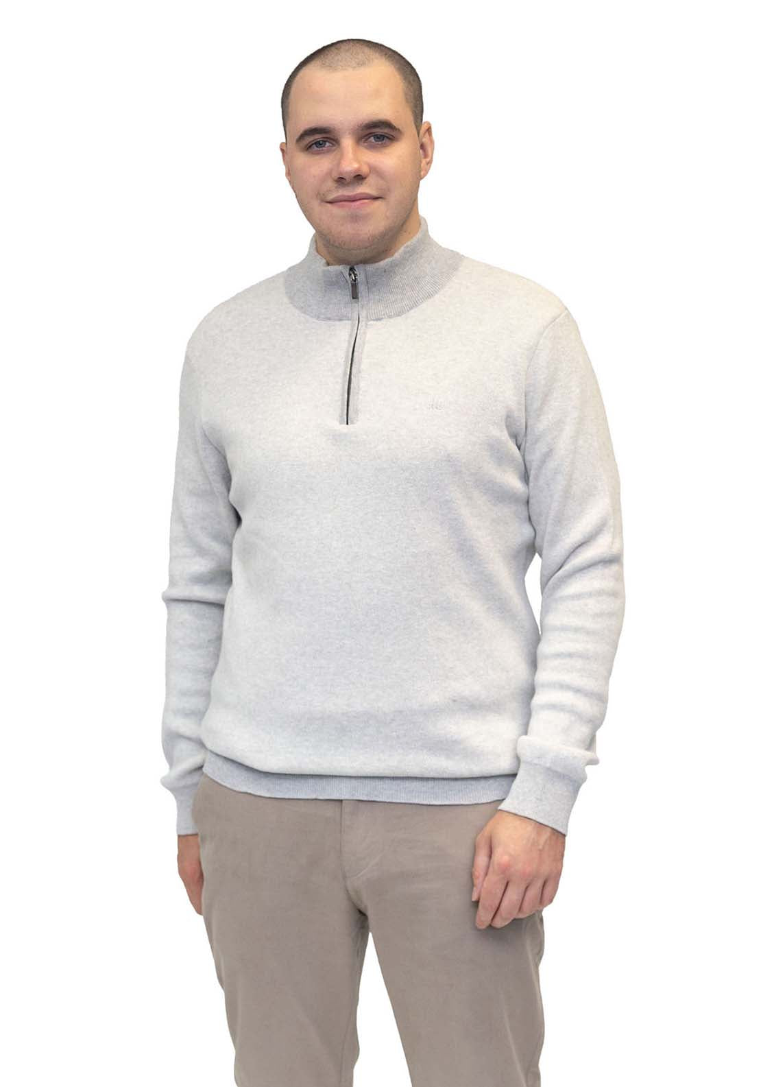 Mineral River Quarter Zip Knit - Ecru/grey 2 Shaws Department Stores