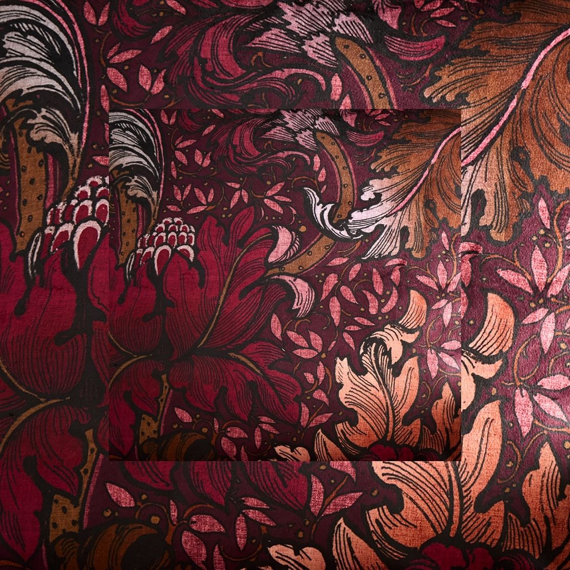 Laurence Llewelyn-bowen Morris Major Chintz Filled Cushion - Red 4 Shaws Department Stores