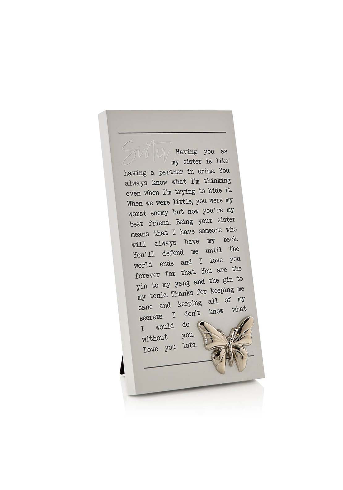 Celebrations Moments Standing Plaque - Sister 3 Shaws Department Stores