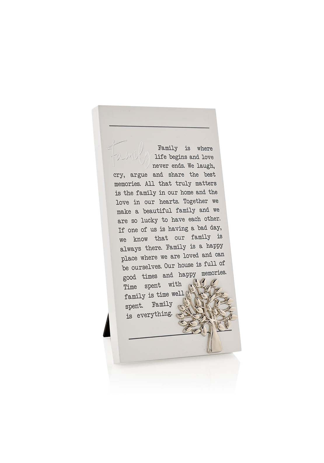 Celebrations Moments Standing Plaque - Family 3 Shaws Department Stores