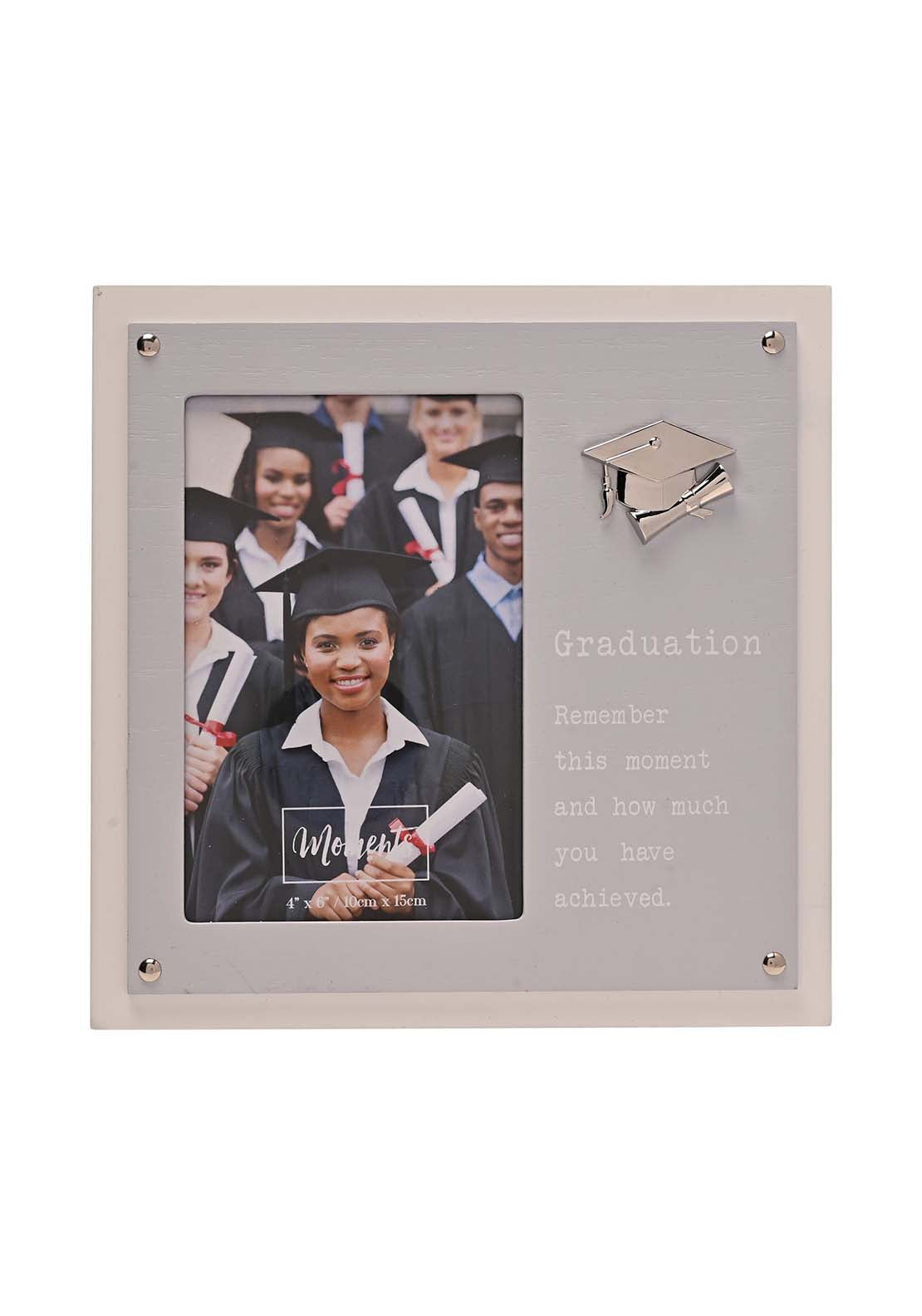 Celebrations Moments 2 Layer Photo Frame Grey 4" X 6" - Graduation 1 Shaws Department Stores