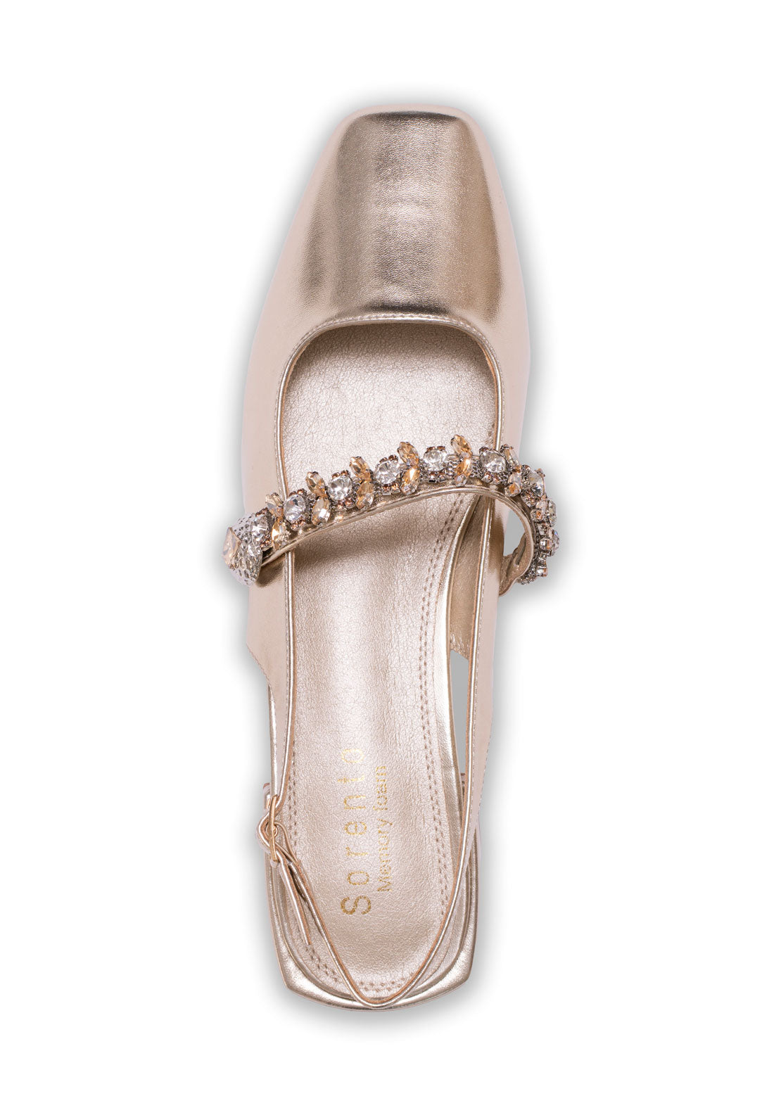 Sorento Flat Diamonte Slingback - Gold 3 Shaws Department Stores