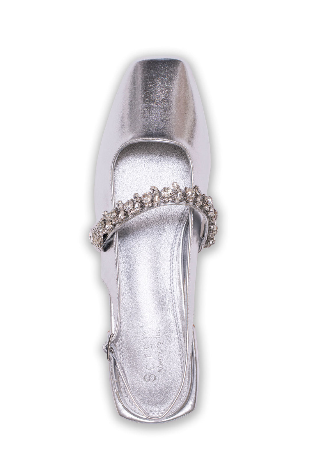 Sorento Flat Diamonte Slingback - Silver 3 Shaws Department Stores