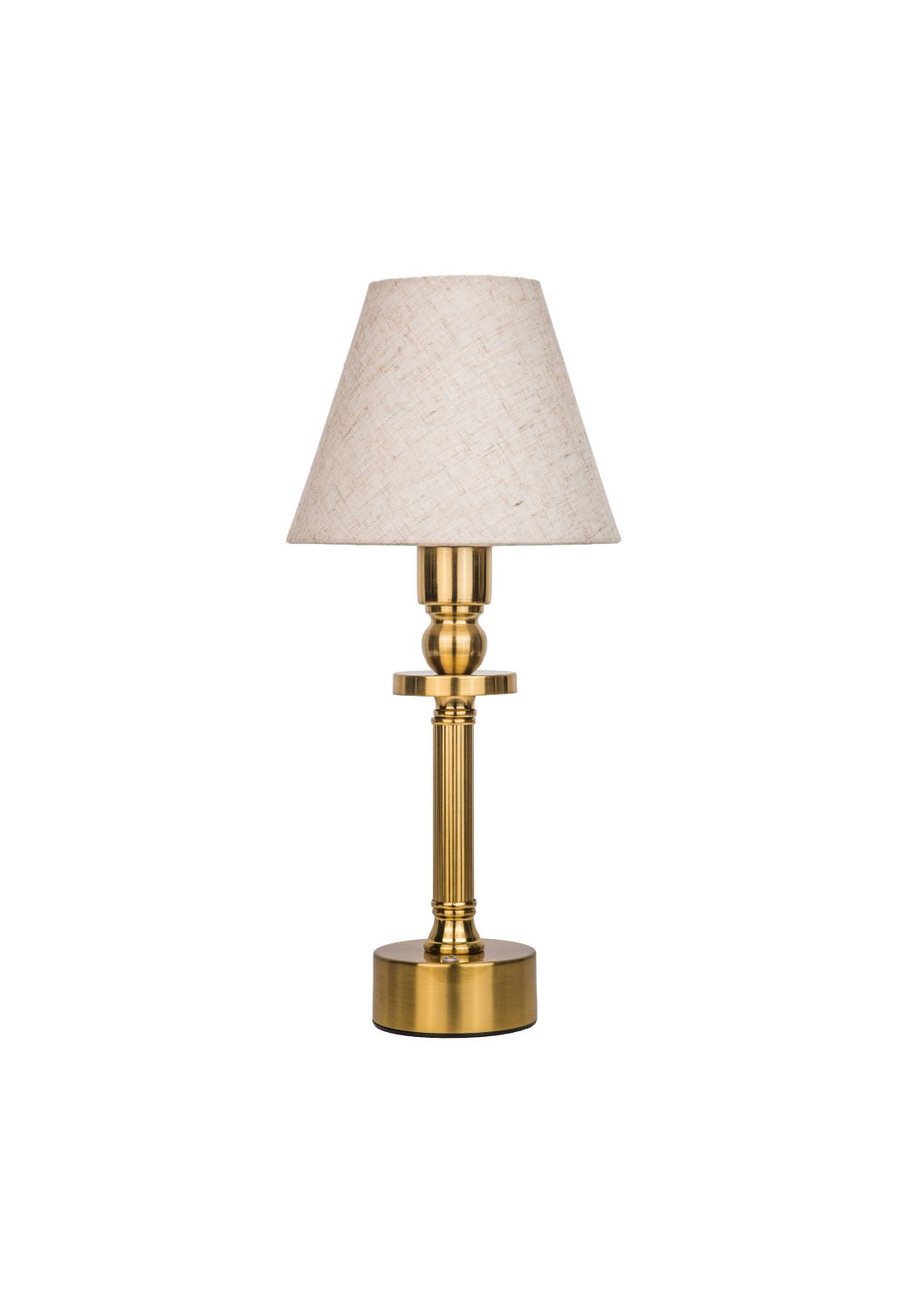 The Home Collection Rechargeable LED Table Lamp & Linen Shade - Gold 1 Shaws Department Stores