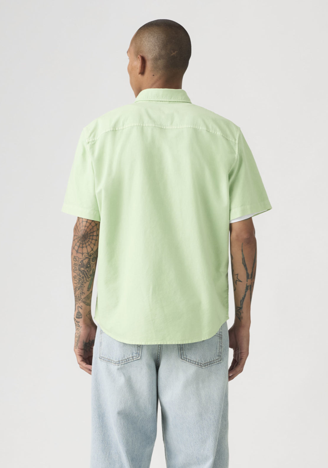 Levis 100% Cotton Short Sleeve Authentic Button-down Shirt - Cameo Green 2 Shaws Department Stores