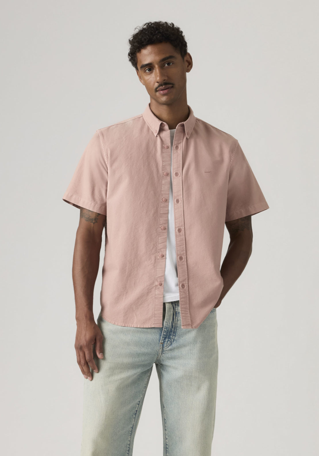 Levis 100% Cotton Short Sleeve Authentic Button-down Shirt - Woodrose 4 Shaws Department Stores