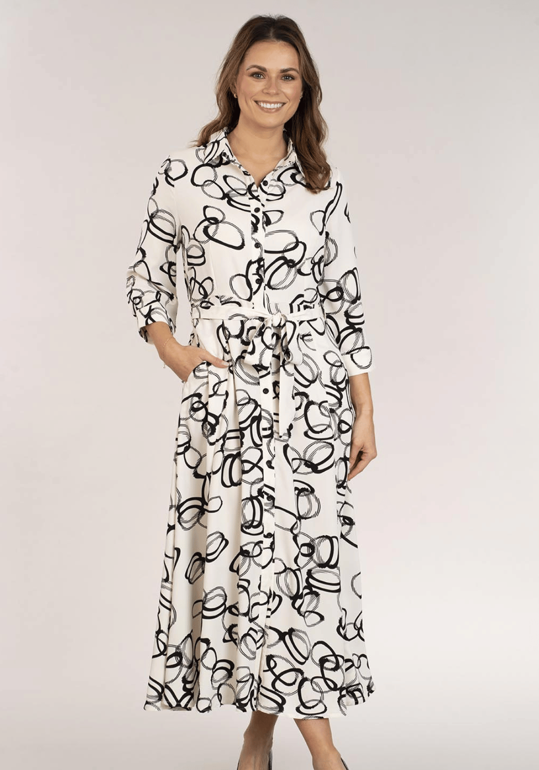 Black And White Graphic Print Dress