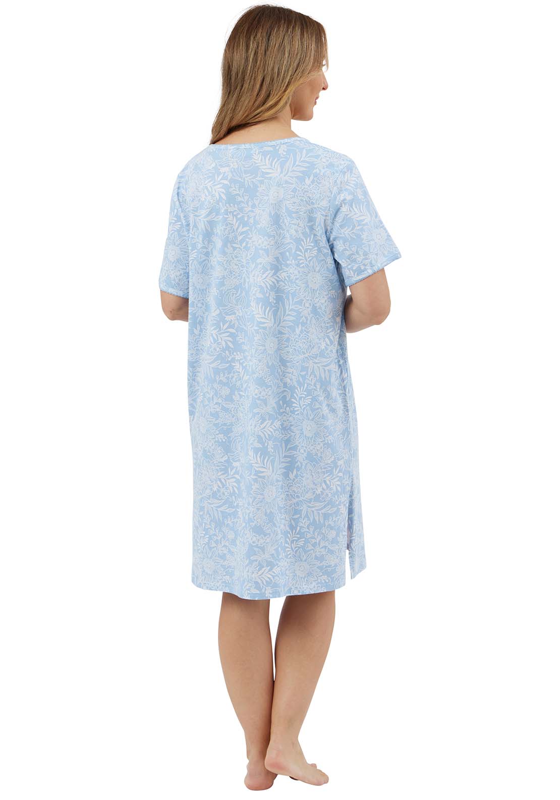 Marlon Floral Print Nightdress - Blue 3 Shaws Department Stores