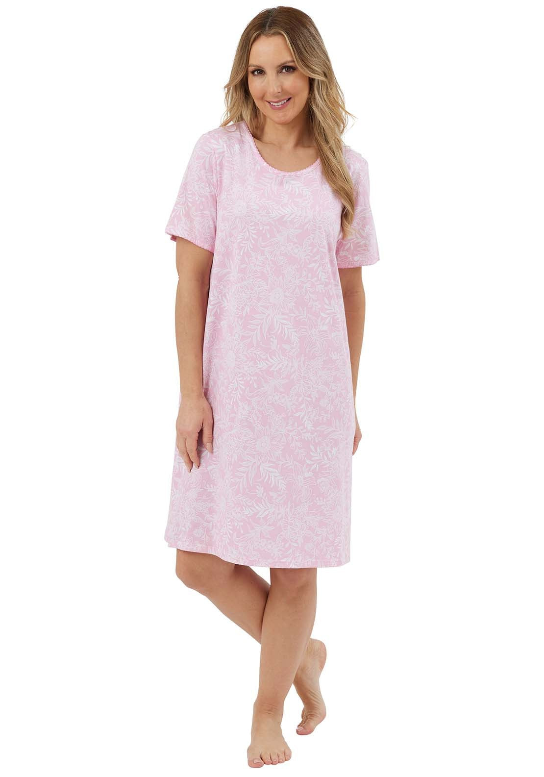 Marlon Floral Print Nightdress - Pink 1 Shaws Department Stores