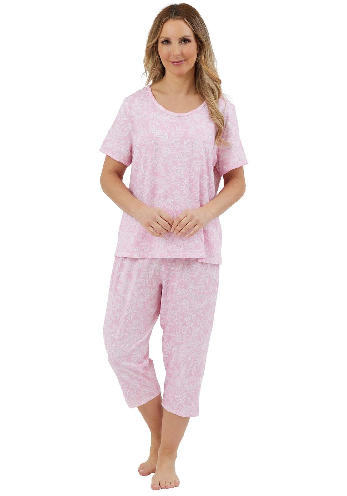 Marlon Floral Print Short Sleeve Pyjama - Pink 2 Shaws Department Stores